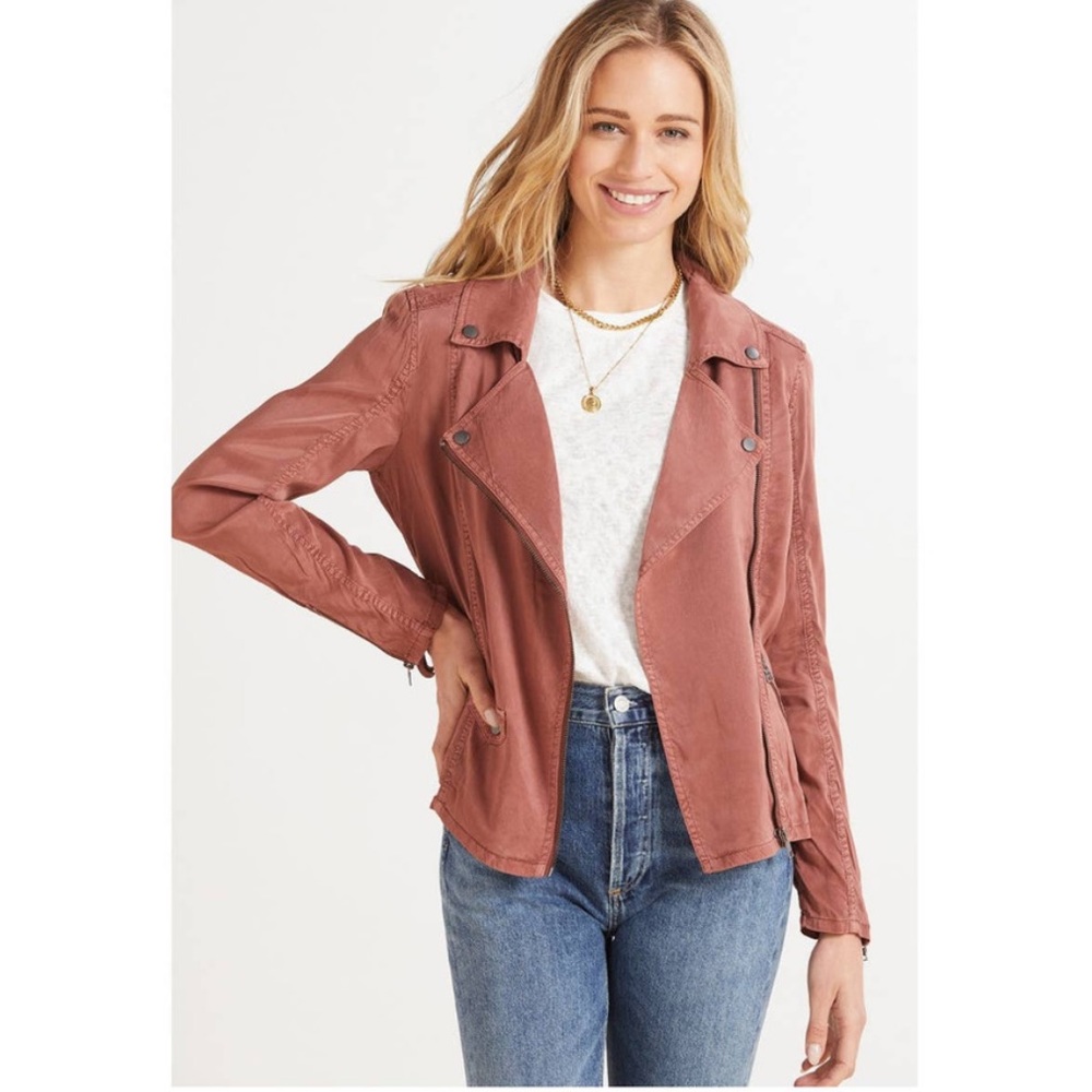 Evereve | Marrakech Amber Moto Jacket in Rust Size M Asymmetrical Zip